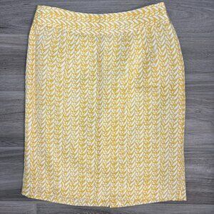Banana Republic yellow and white pencil skirt 2 NWT